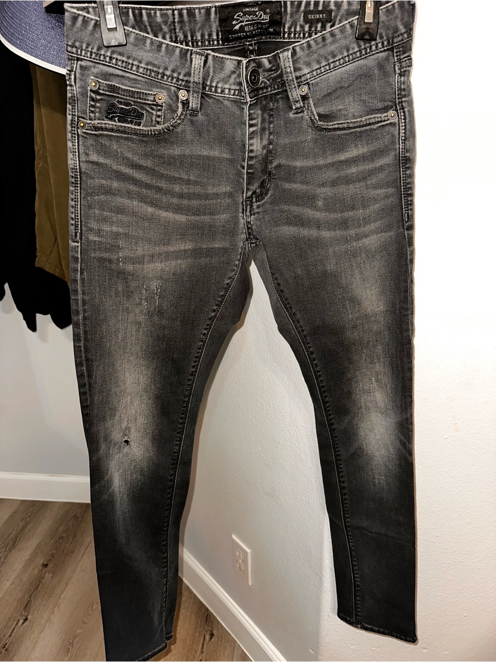 Superdry Men's Skinny Washed Black/Grey Jeans
